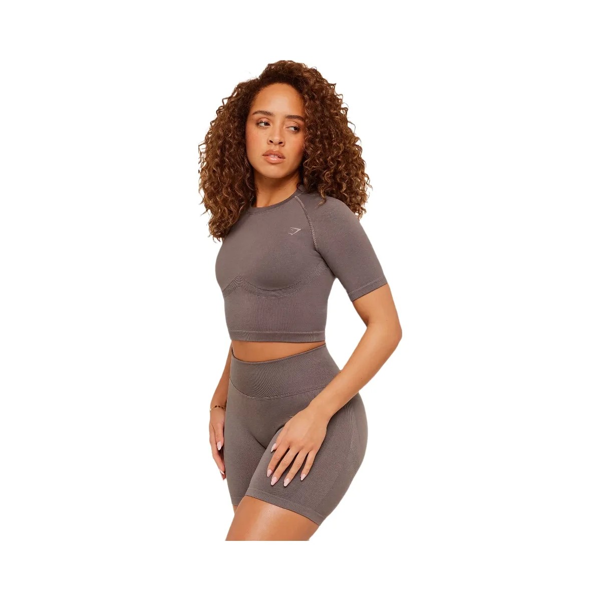 Gymshark Lift Seamless Short Sleeve Top "Cool Brown" - HypeFly India View 4