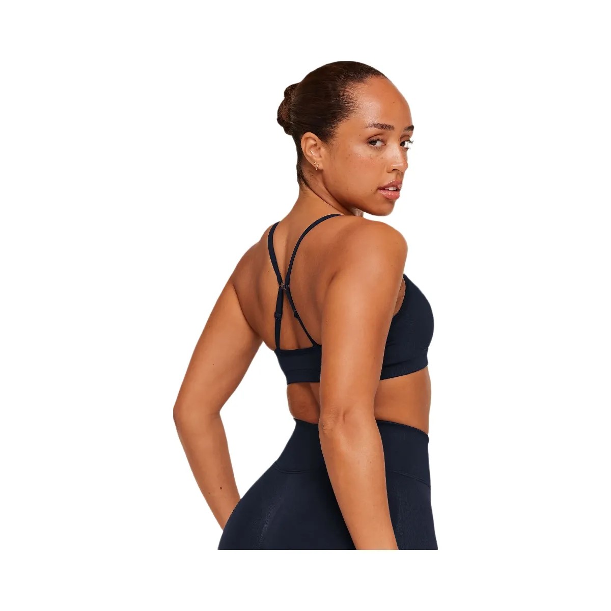 Gymshark Lift Seamless Sports Bra "Midnight Blue Black Marl" - HypeFly India View 2