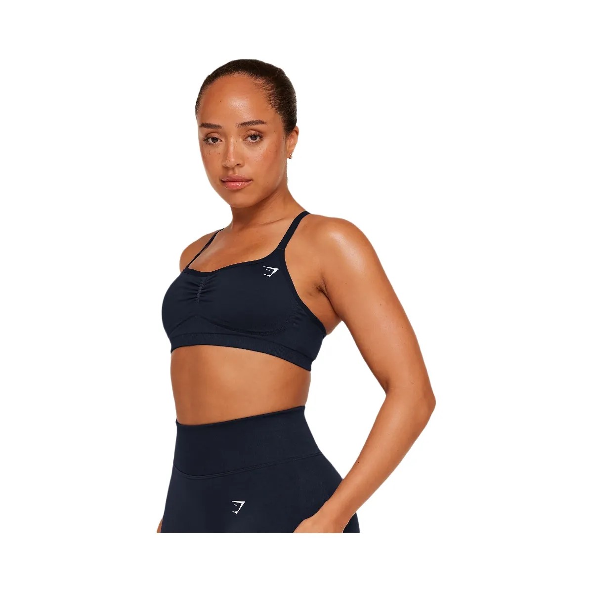 Gymshark Lift Seamless Sports Bra "Midnight Blue Black Marl" - HypeFly India View 3