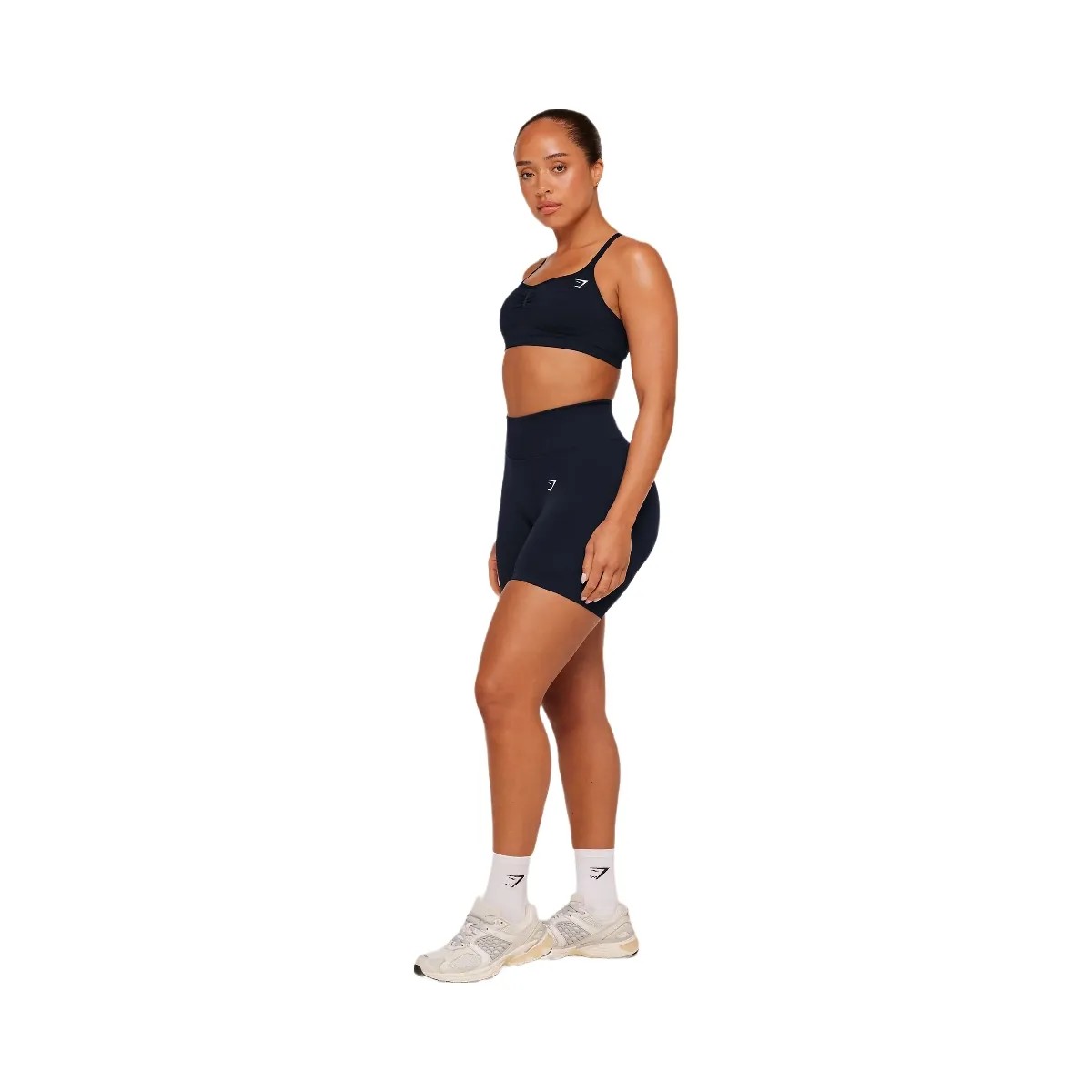 Gymshark Lift Seamless Sports Bra "Midnight Blue Black Marl" - HypeFly India View 4