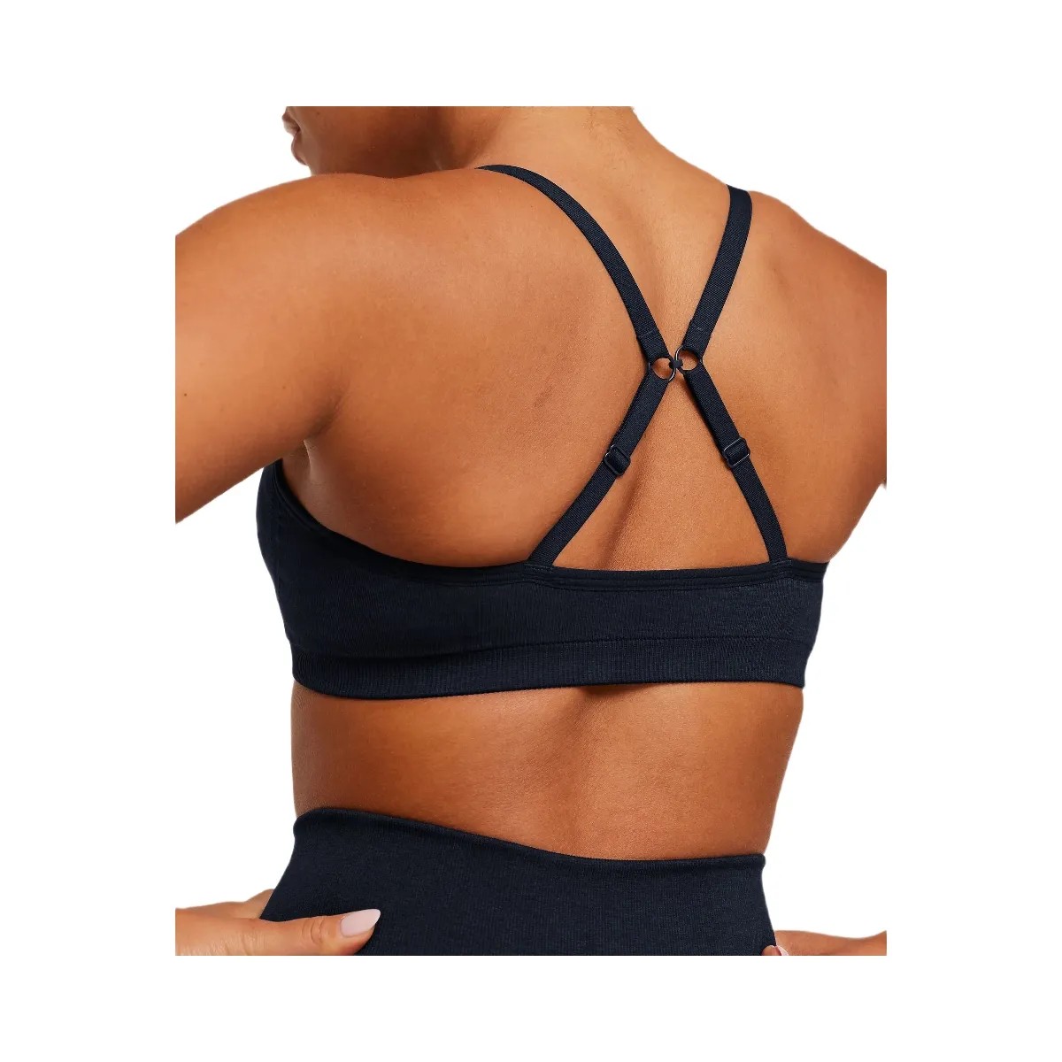Gymshark Lift Seamless Sports Bra "Midnight Blue Black Marl" - HypeFly India View 5