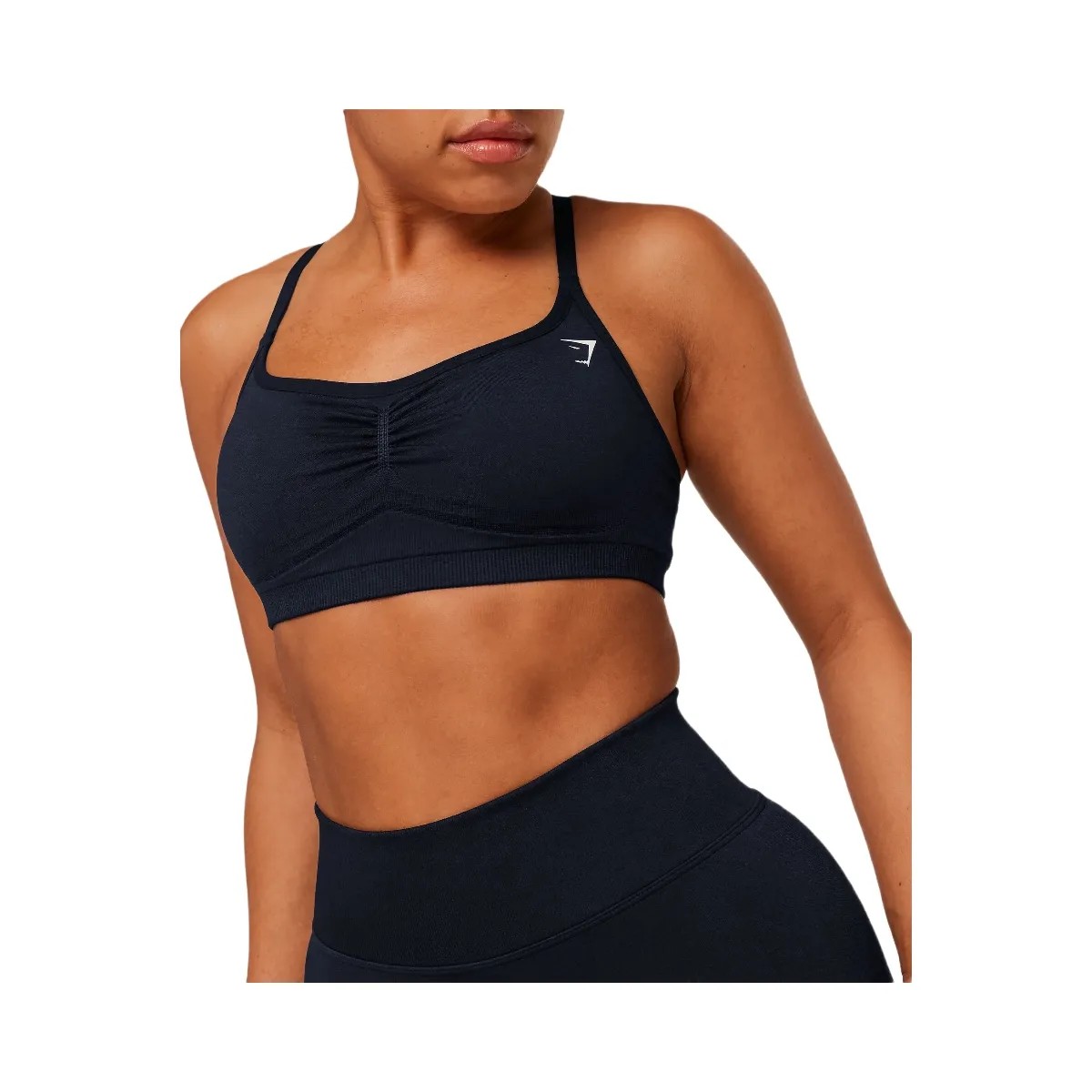 Gymshark Lift Seamless Sports Bra "Midnight Blue Black Marl" - HypeFly India View 6
