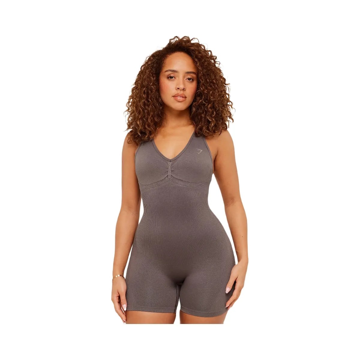 Gymshark Lift Seamless Strappy All in One "Cool Brown" - HypeFly India View 1