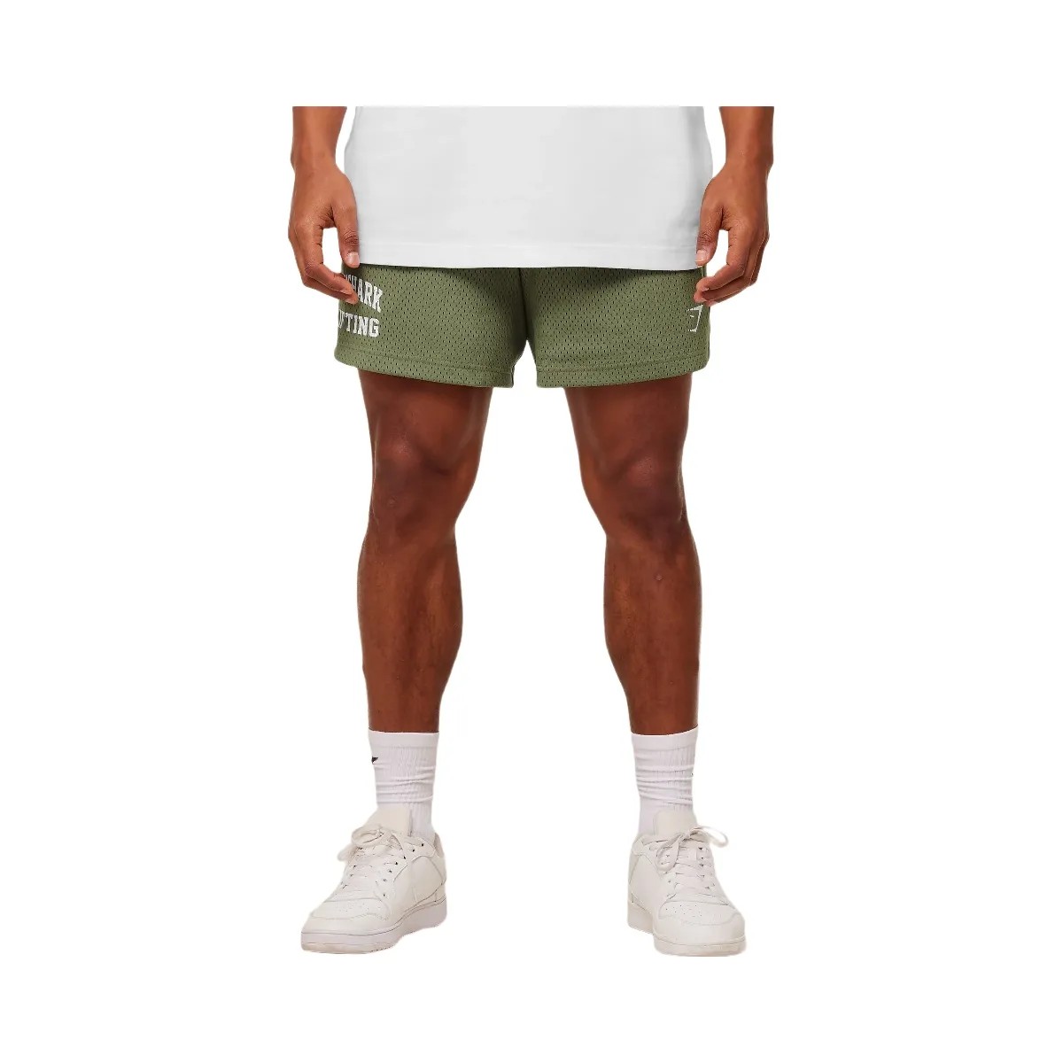 Gymshark Lifting Mesh 5" Shorts "GS Grounded Green" - HypeFly India View 1