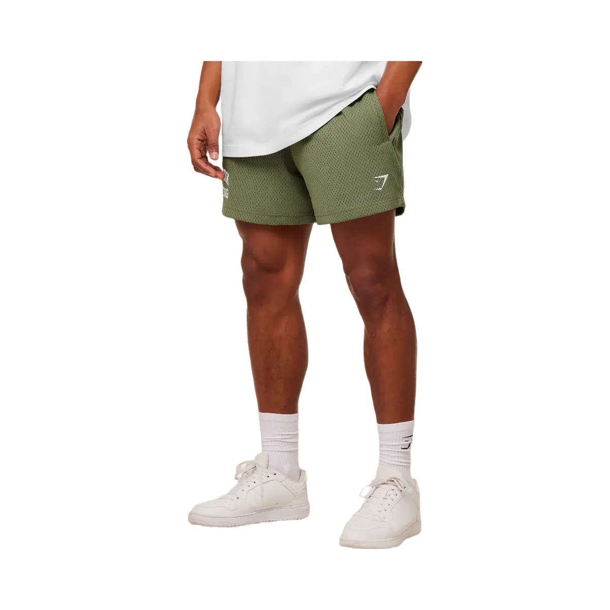 Gymshark Lifting Mesh 5" Shorts "GS Grounded Green" - HypeFly India View 2