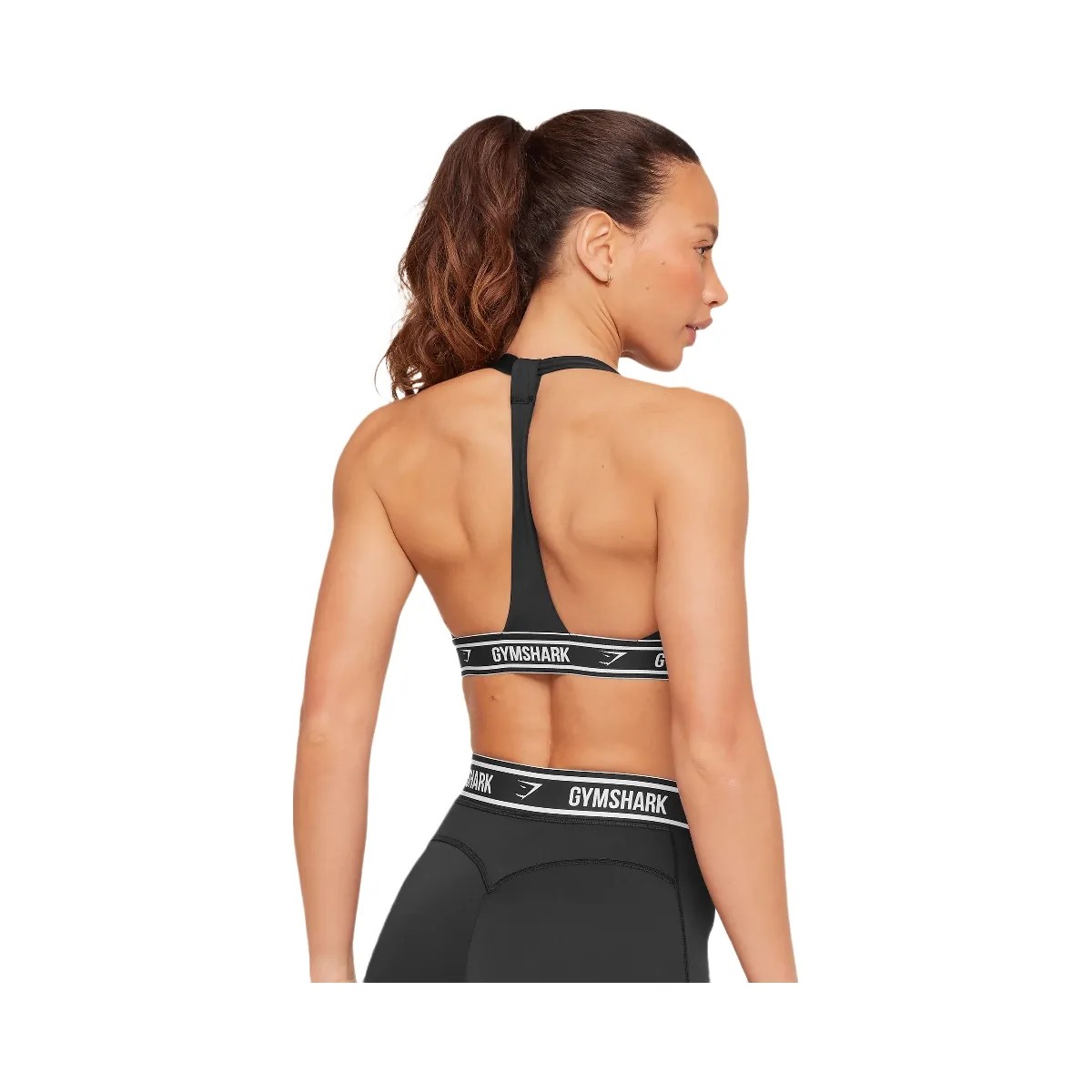 Gymshark Light Support Halter Neck Logo Sports Bra "Black" - HypeFly India View 2