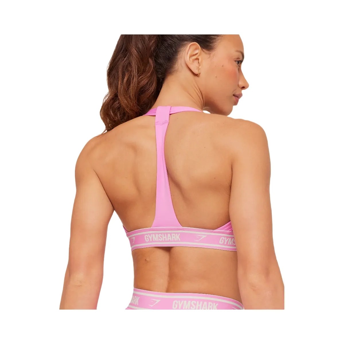 Gymshark Light Support Halter Neck Logo Sports Bra "Focus Pink" - HypeFly India View 5