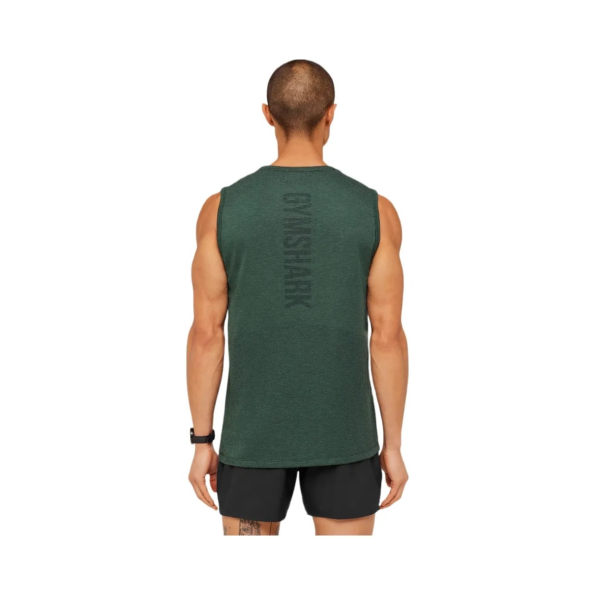 Gymshark Lightweight Seamless Tank "GS Victory Green Marl" - HypeFly India View 2