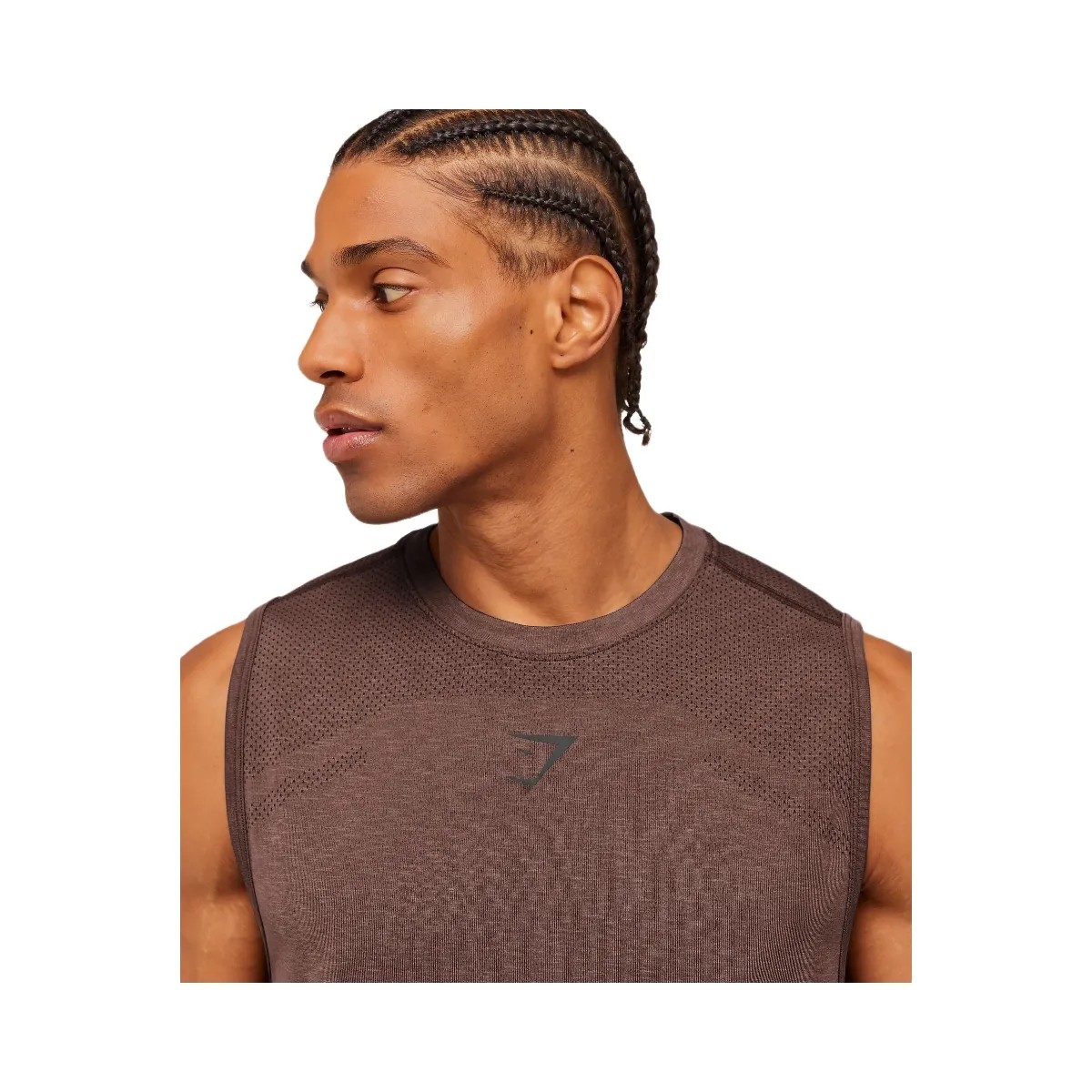 Gymshark Lightweight Seamless Tank "Soft Brown Marl" - HypeFly India View 6