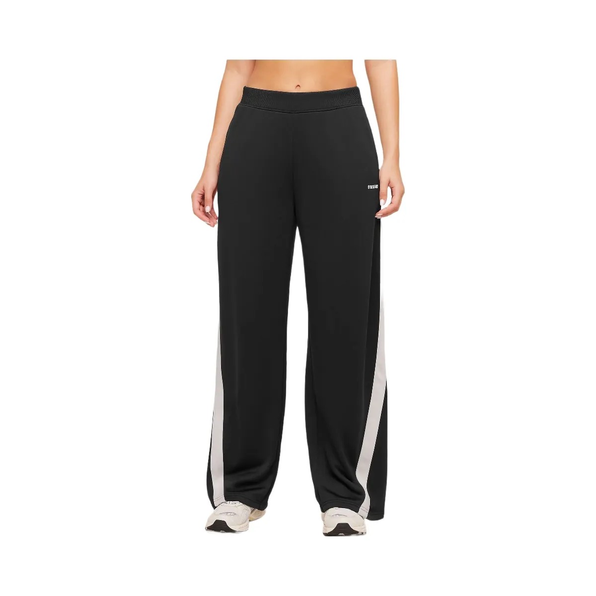 Gymshark Lightweight Tricot Wide Leg Pants "Black Tinted White" - HypeFly India View 2