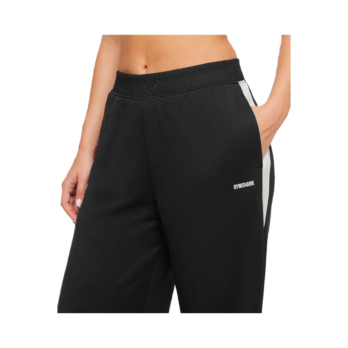 Gymshark Lightweight Tricot Wide Leg Pants "Black Tinted White" - HypeFly India View 4