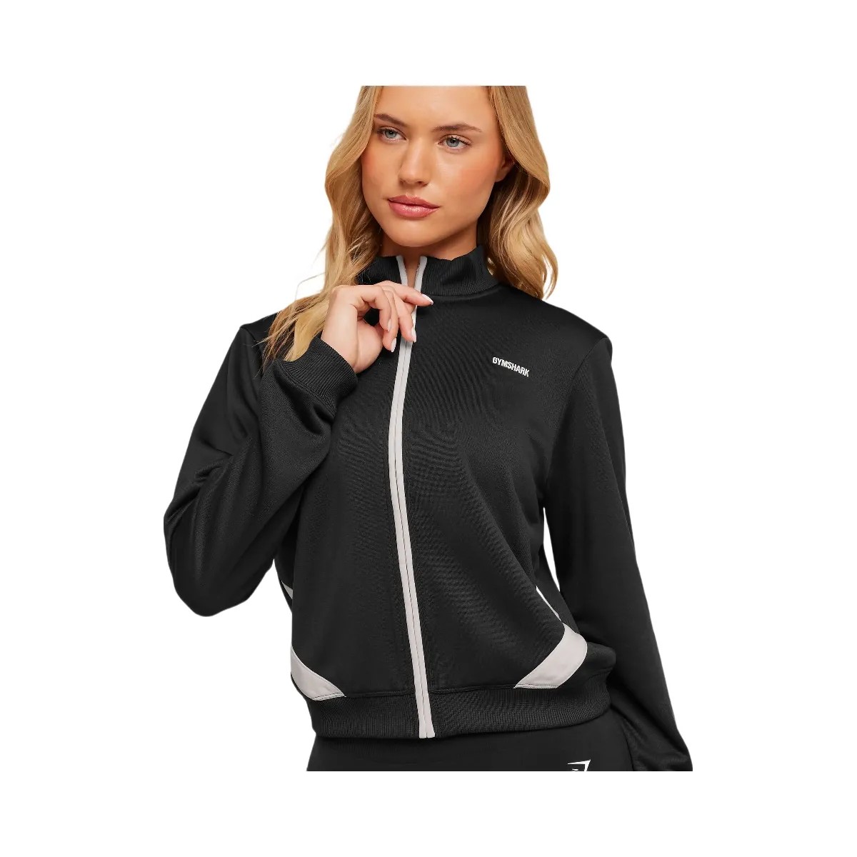 Gymshark Lightweight Tricot Zip Through Jacket "Black Tinted White" - HypeFly India View 5
