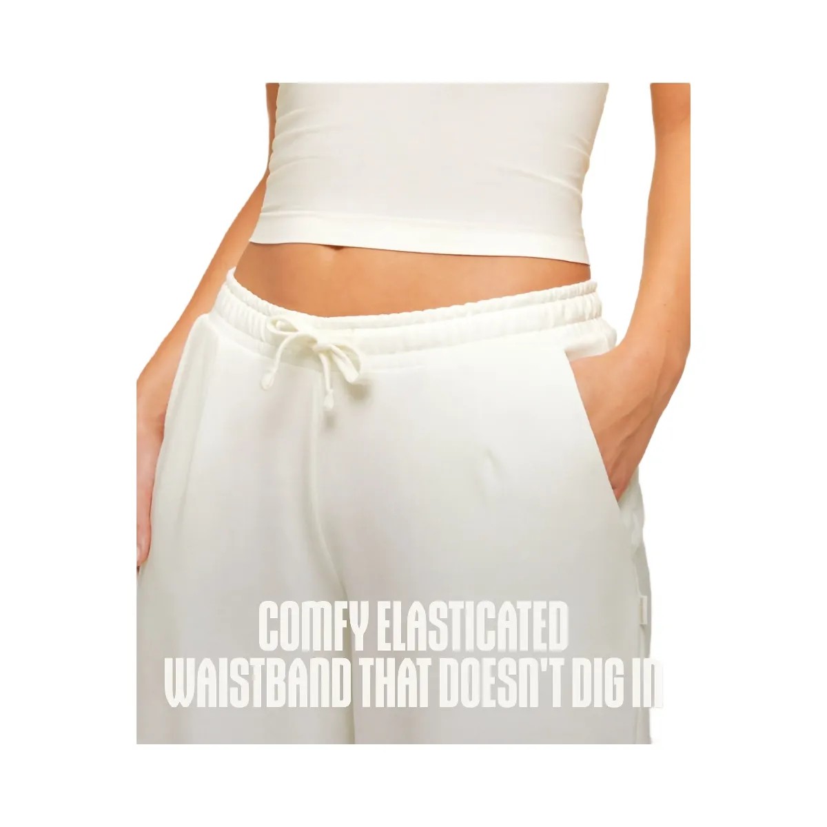 Gymshark Lightweight Wide Leg Pant Short "Soft White" - HypeFly India View 2