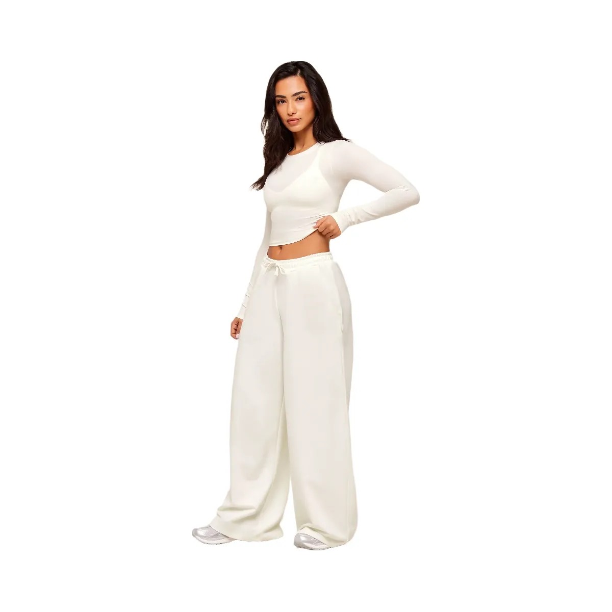 Gymshark Lightweight Wide Leg Pant Short "Soft White" - HypeFly India View 5