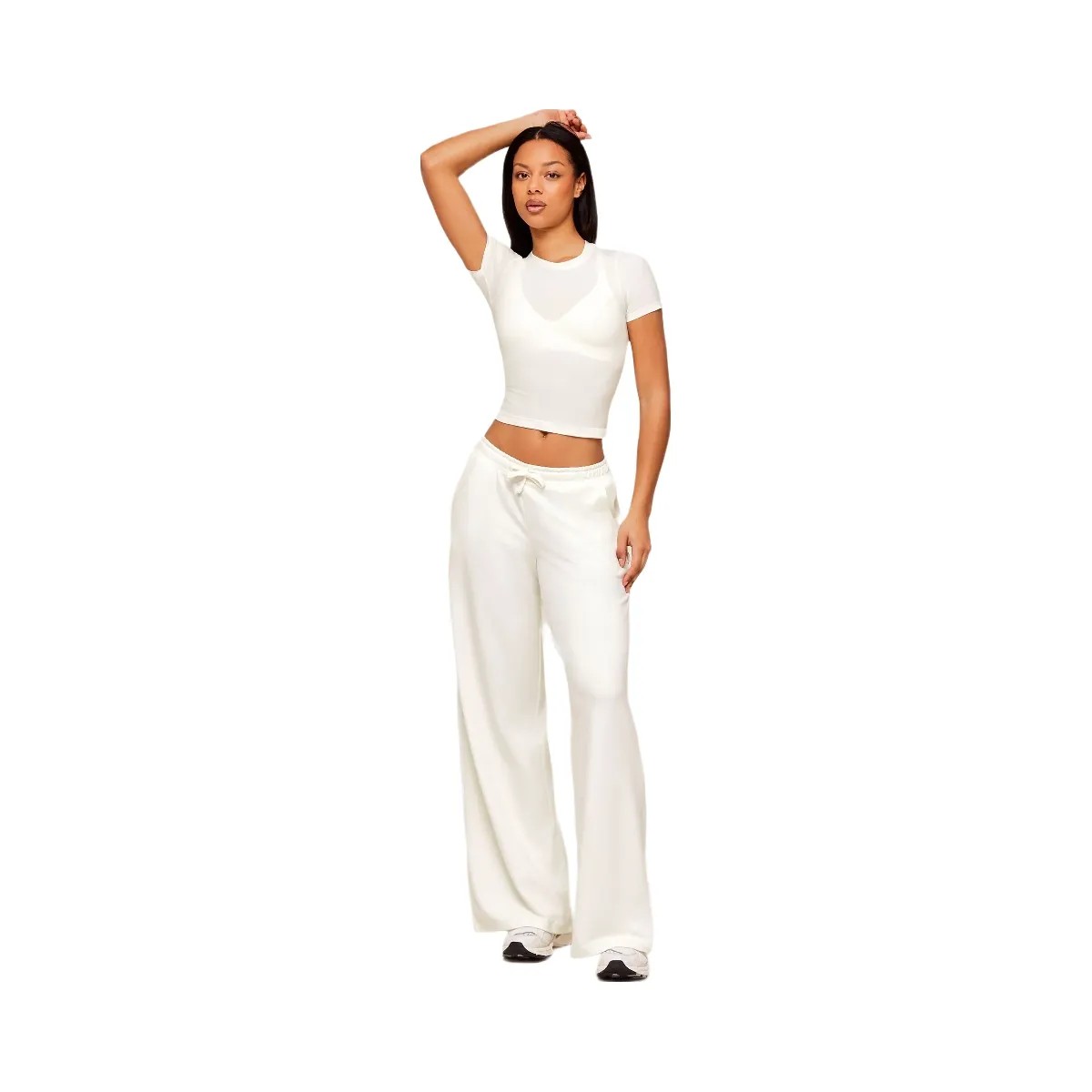 Gymshark Lightweight Wide Leg Pant Tall "Soft White" - HypeFly India View 5
