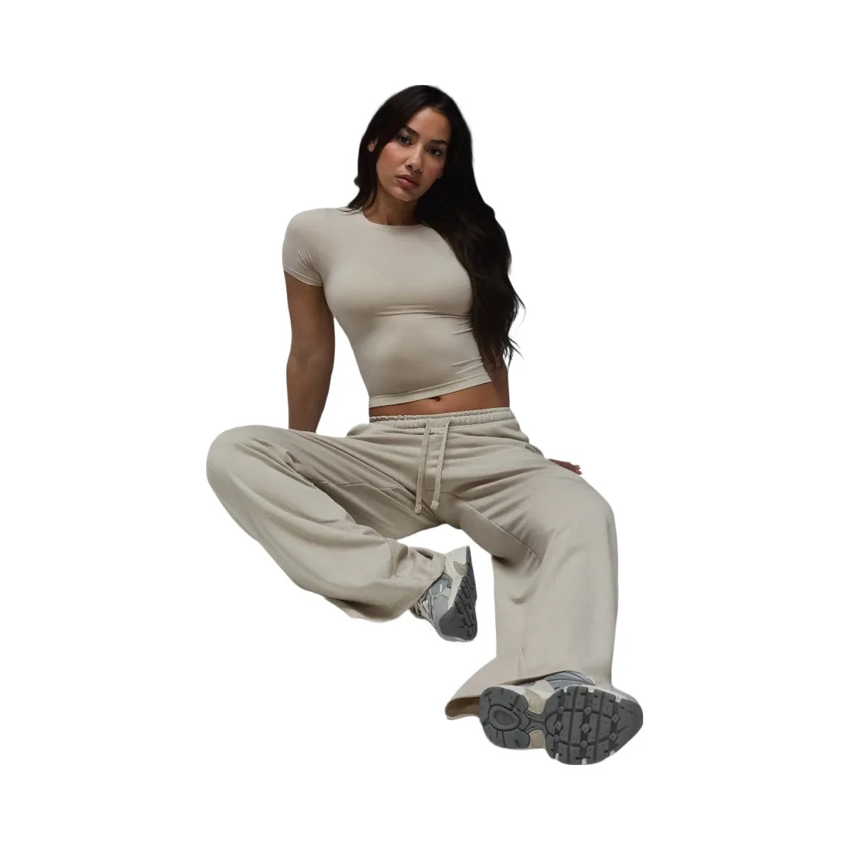 Gymshark Lightweight Wide Leg Pants Regular "Pebble Grey" - HypeFly India View 2