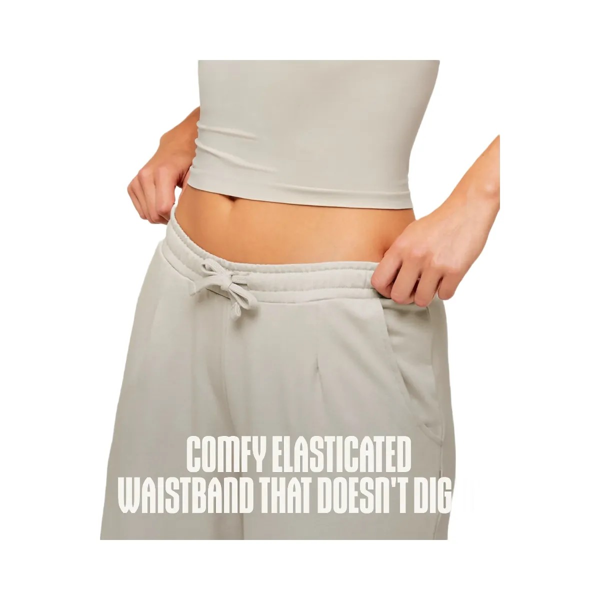 Gymshark Lightweight Wide Leg Pants Regular "Pebble Grey" - HypeFly India View 3