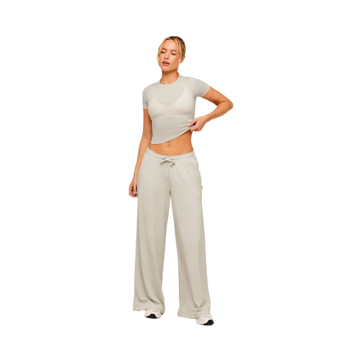 Gymshark Lightweight Wide Leg Pants Regular "Pebble Grey" - HypeFly India View 6