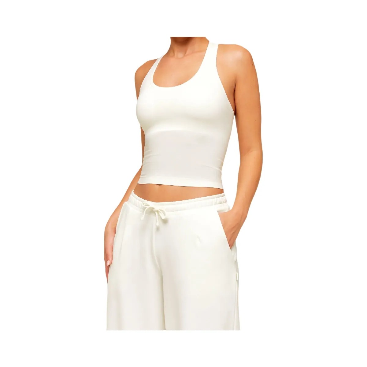 Gymshark Lightweight Wide Leg Pants Regular "Soft White" - HypeFly India View 6