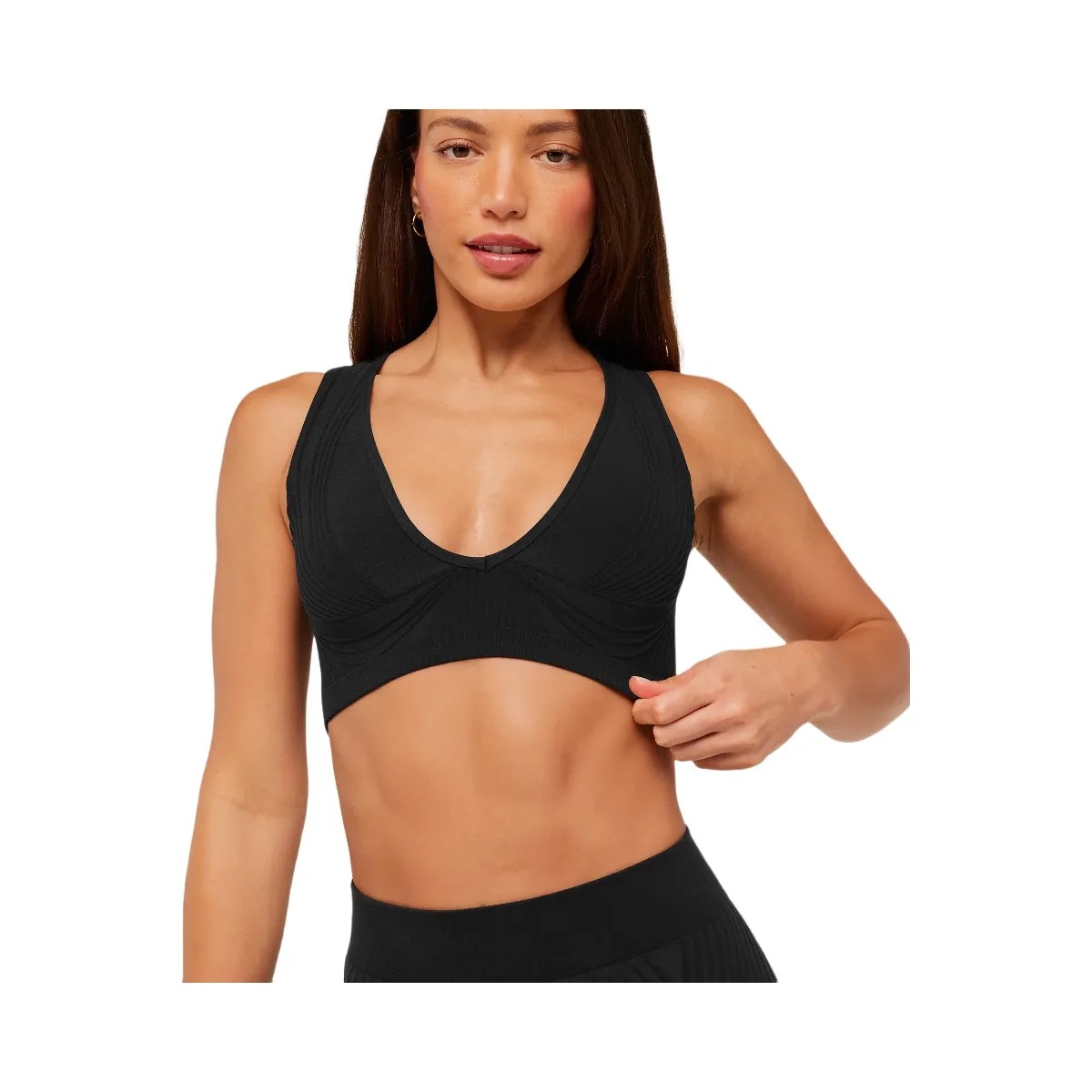 Gymshark Luxe Light Support Sports Bra "GS Black" - HypeFly India View 6
