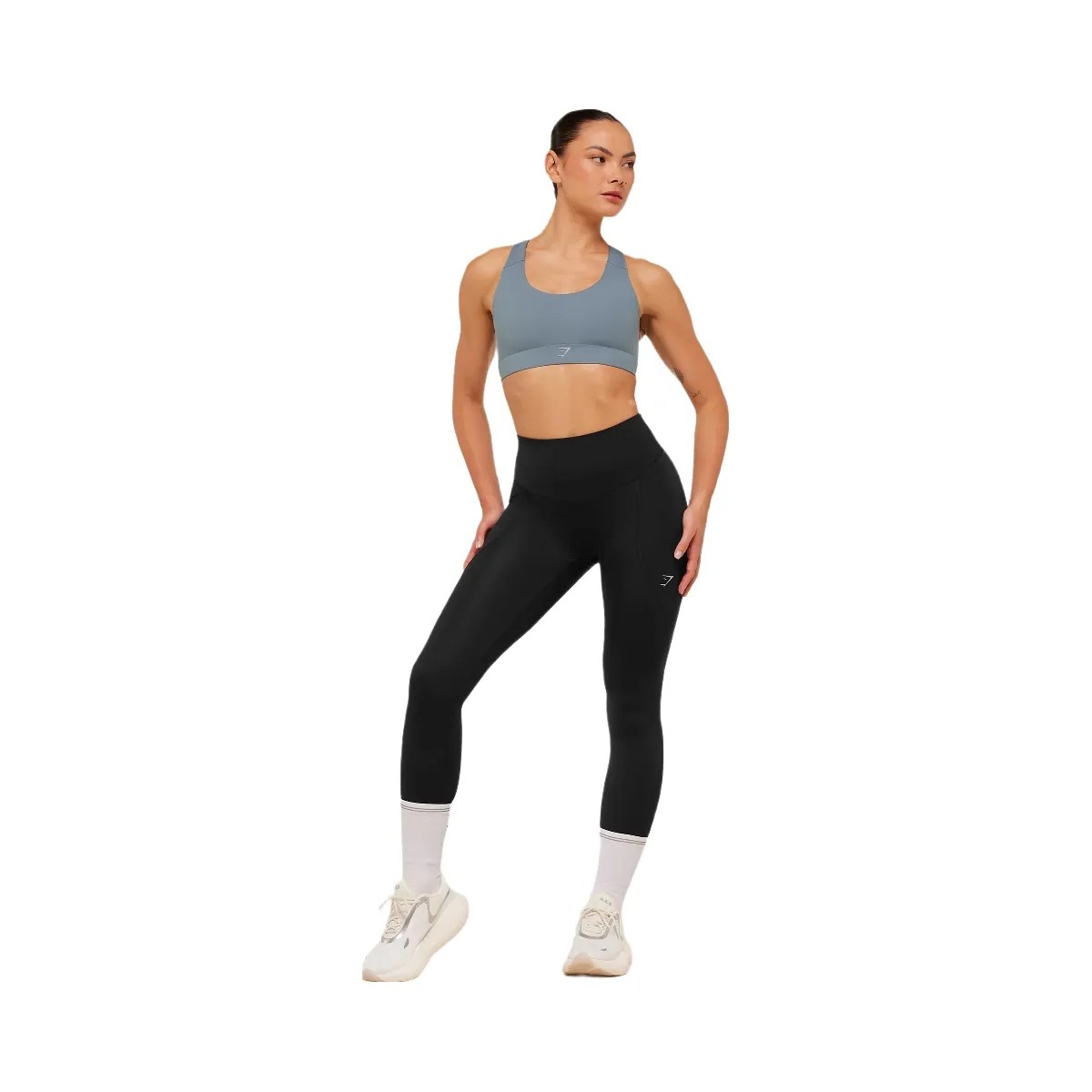Gymshark Medium Support Running Sports Bra "Iron Blue" - HypeFly India View 4