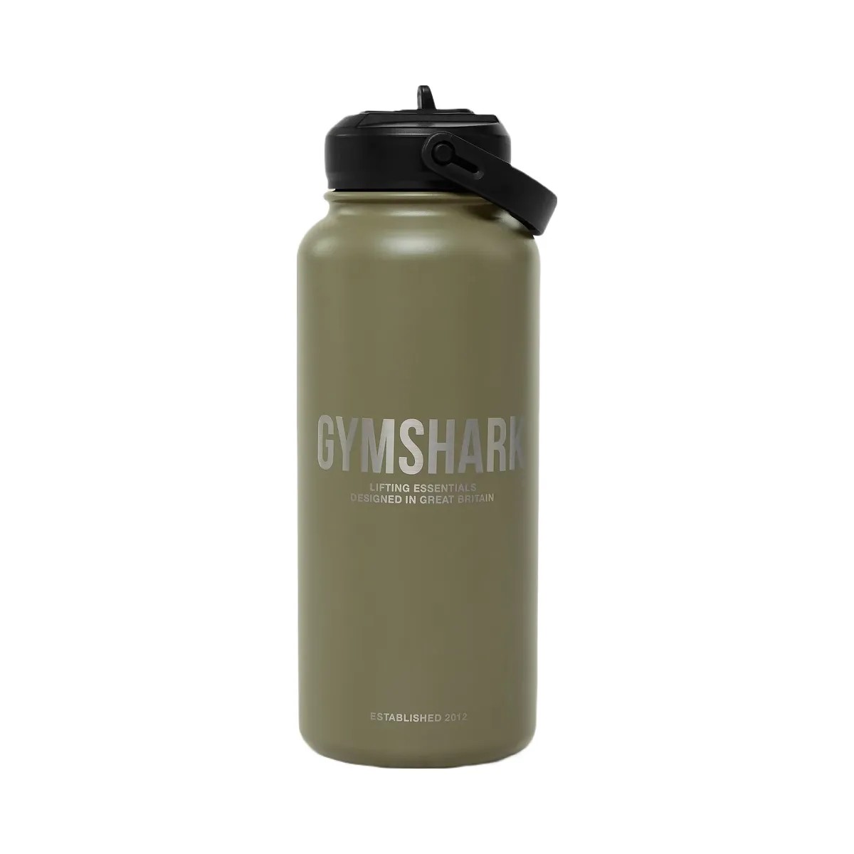 Gymshark Metal Insulated Straw Bottle 1L "GS Grounded Green" - HypeFly India View 1