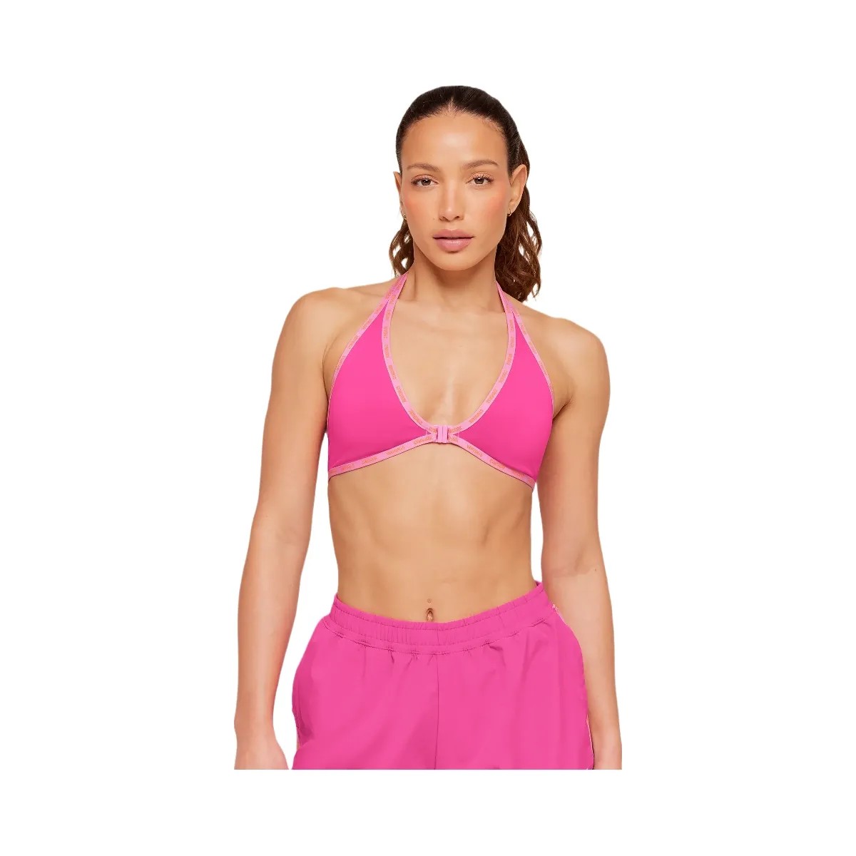 Gymshark Micro Logo Clasp Minimal Bra "Super-Set Pink" - HypeFly India View 1