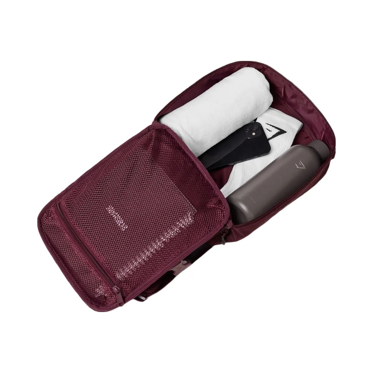 Gymshark Mini Tactical Backpack "GS Impact Burgundy" - HypeFly India View 2