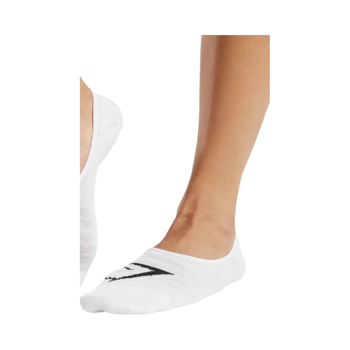 Gymshark No Show Socks 3pk "White" - HypeFly India View 2