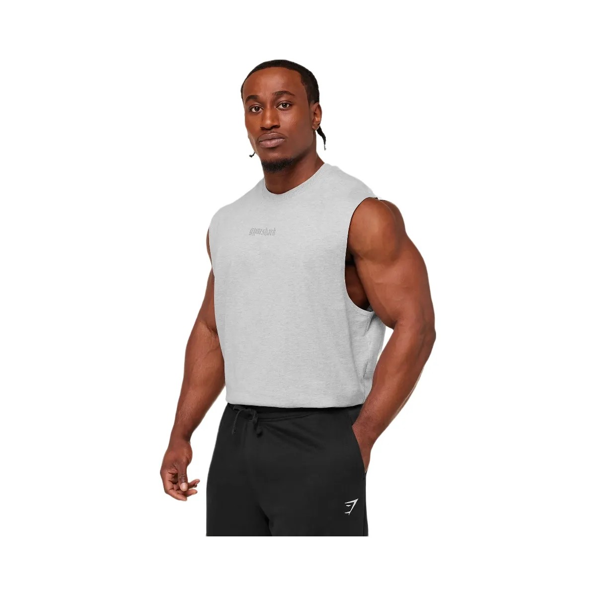 Gymshark Olde English Tank "Bros Soft Grey Marl" - HypeFly India View 3