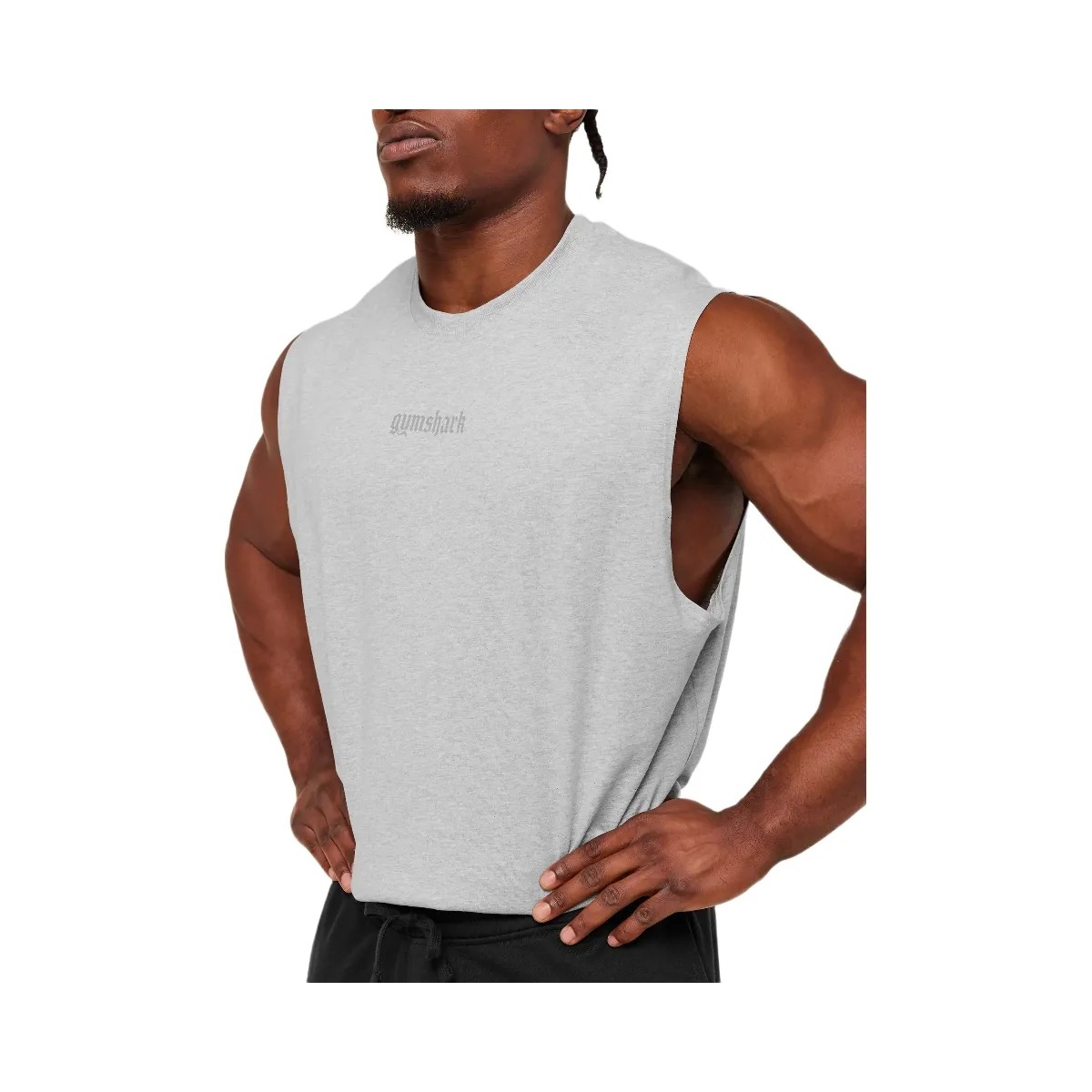 Gymshark Olde English Tank "Bros Soft Grey Marl" - HypeFly India View 5