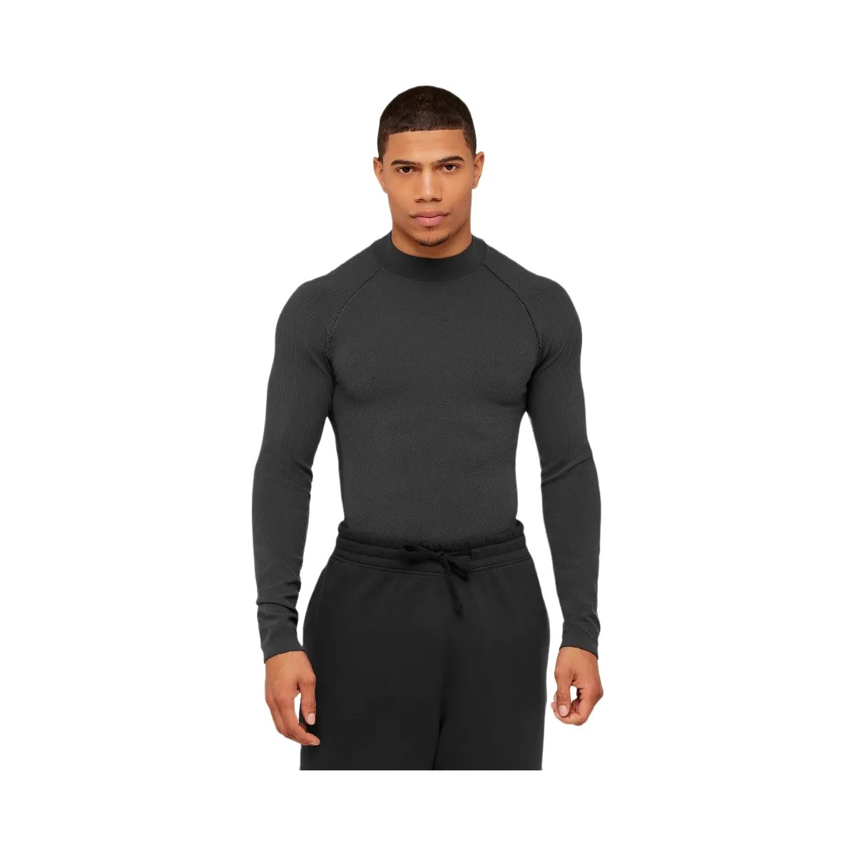 Gymshark Physique Long Sleeve T-Shirt "Grey Black" - HypeFly India View 1