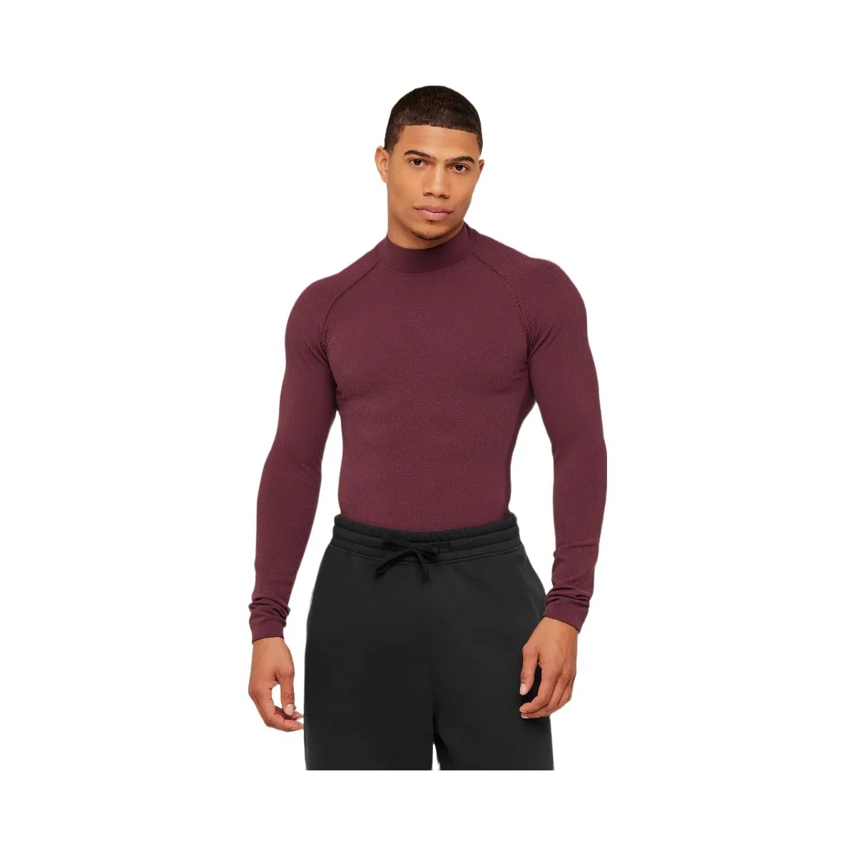 Gymshark Physique Long Sleeve T-Shirt "GS Impact Burgundy GS Cherry Purple" - HypeFly India View 1