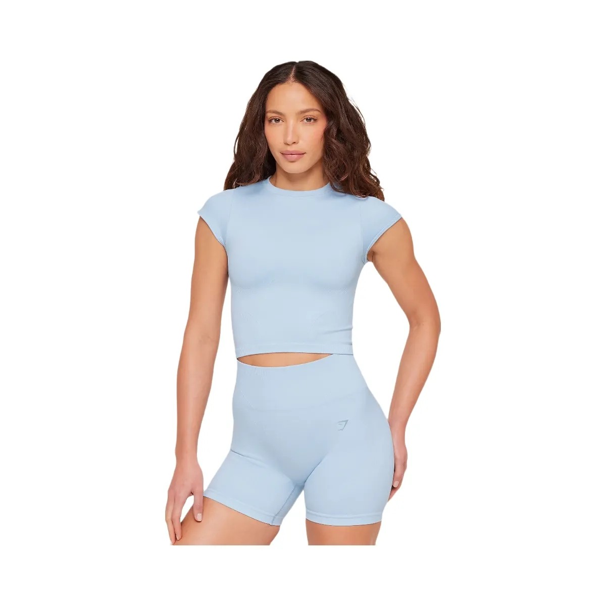 Gymshark Poise Crew Neck Short Sleeve Top "Chilled Blue" - HypeFly India View 1