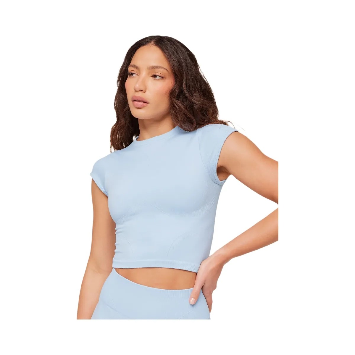 Gymshark Poise Crew Neck Short Sleeve Top "Chilled Blue" - HypeFly India View 5
