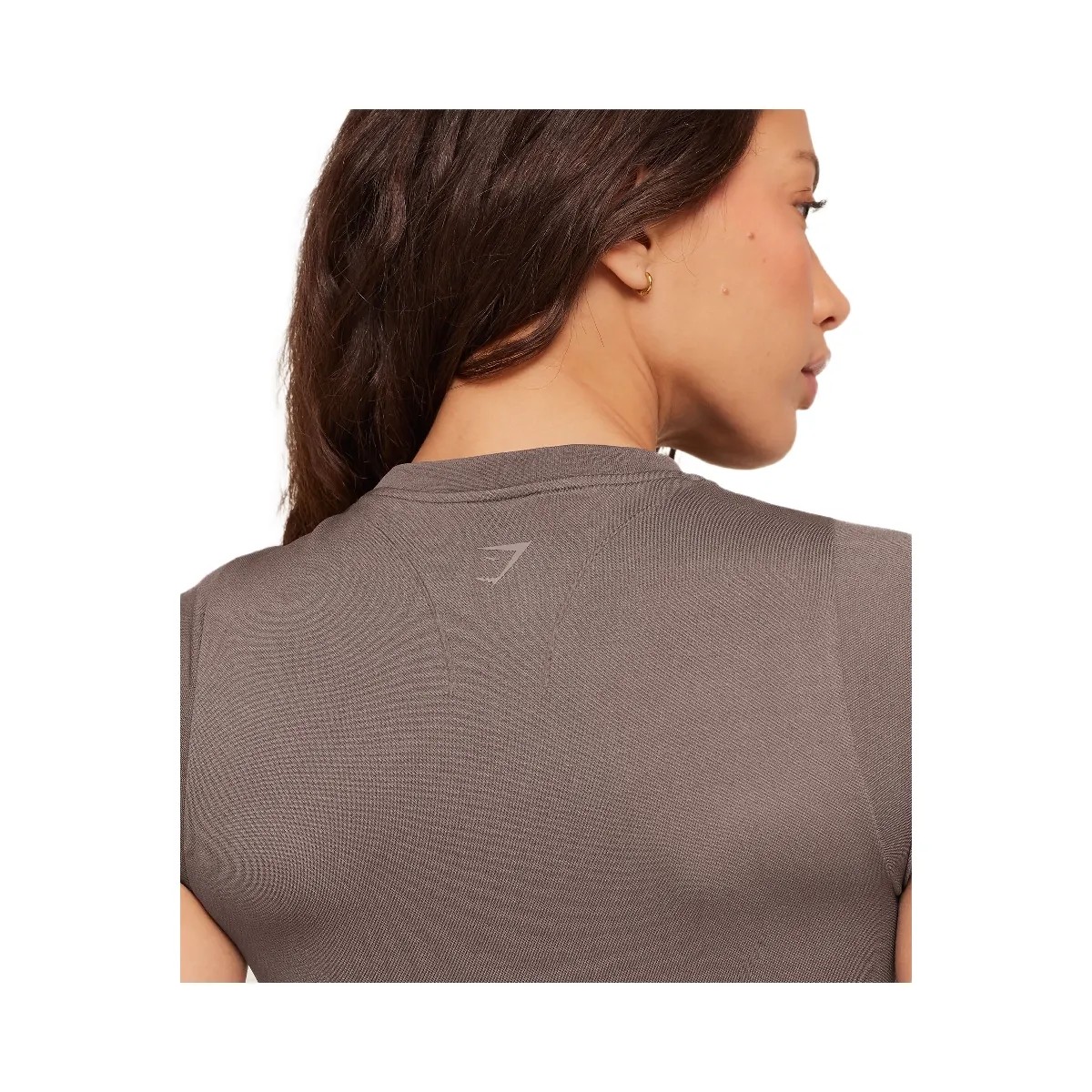 Gymshark Poise Crew Neck Short Sleeve Top "Cool Brown" - HypeFly India View 6