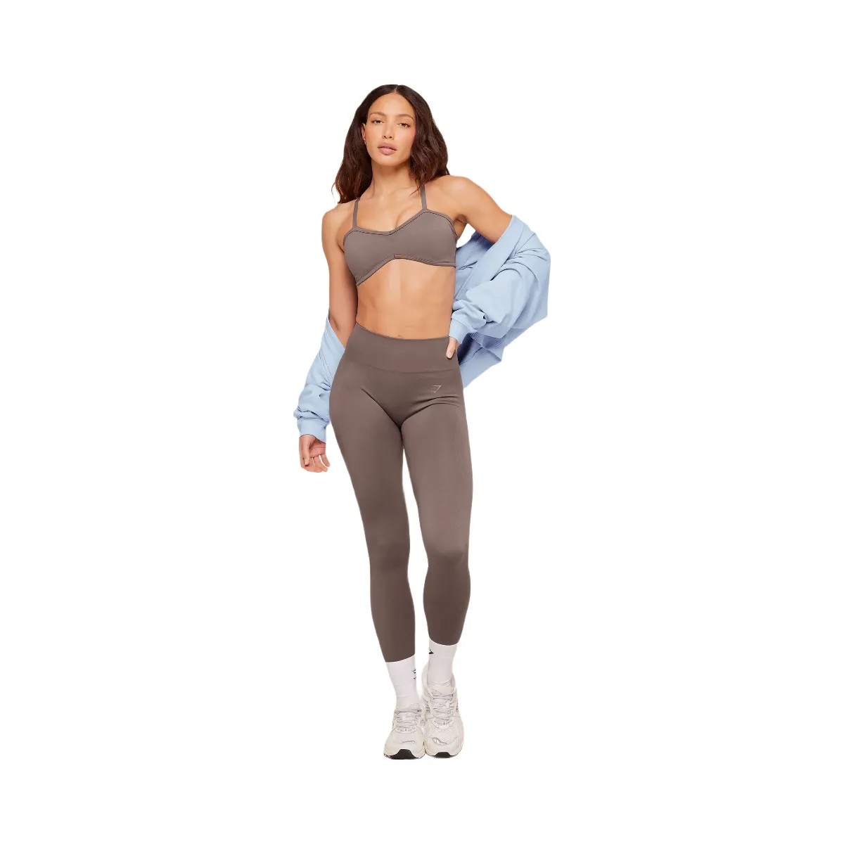 Gymshark Poise Light Support Seamless Sports Bra "Cool Brown" - HypeFly India View 4