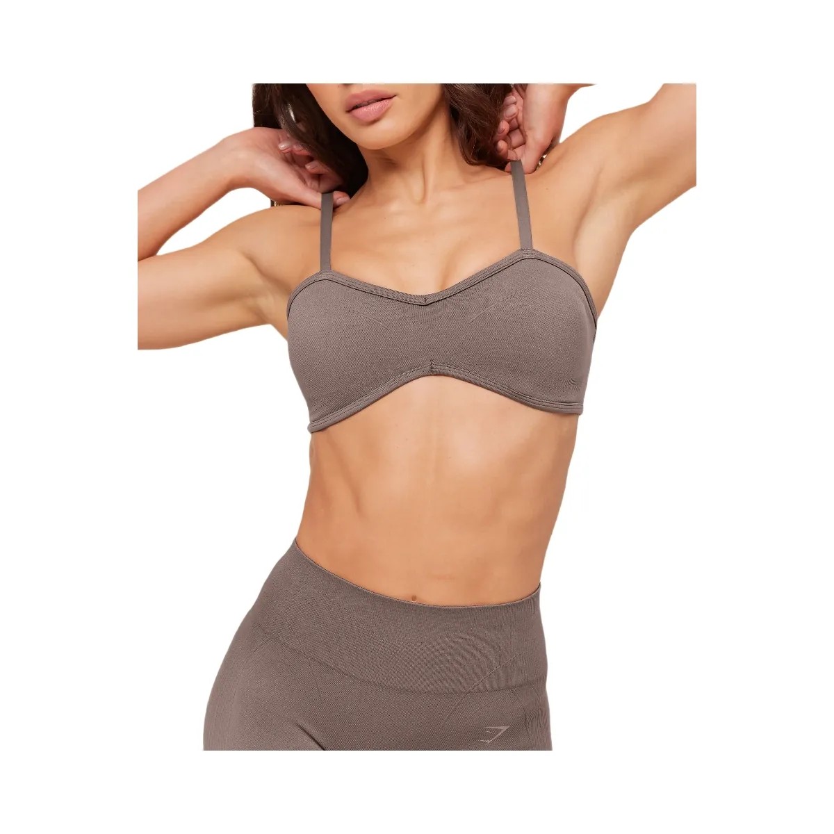 Gymshark Poise Light Support Seamless Sports Bra "Cool Brown" - HypeFly India View 5