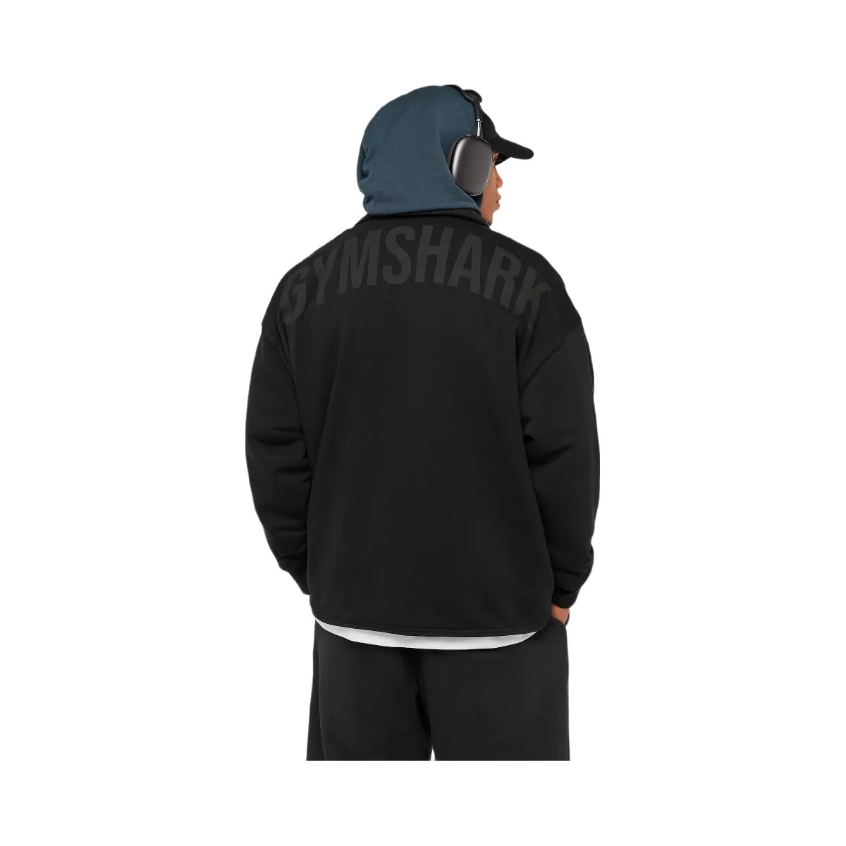 Gymshark Power Coach Jacket "GS Black GS Asphalt Grey" - HypeFly India View 2