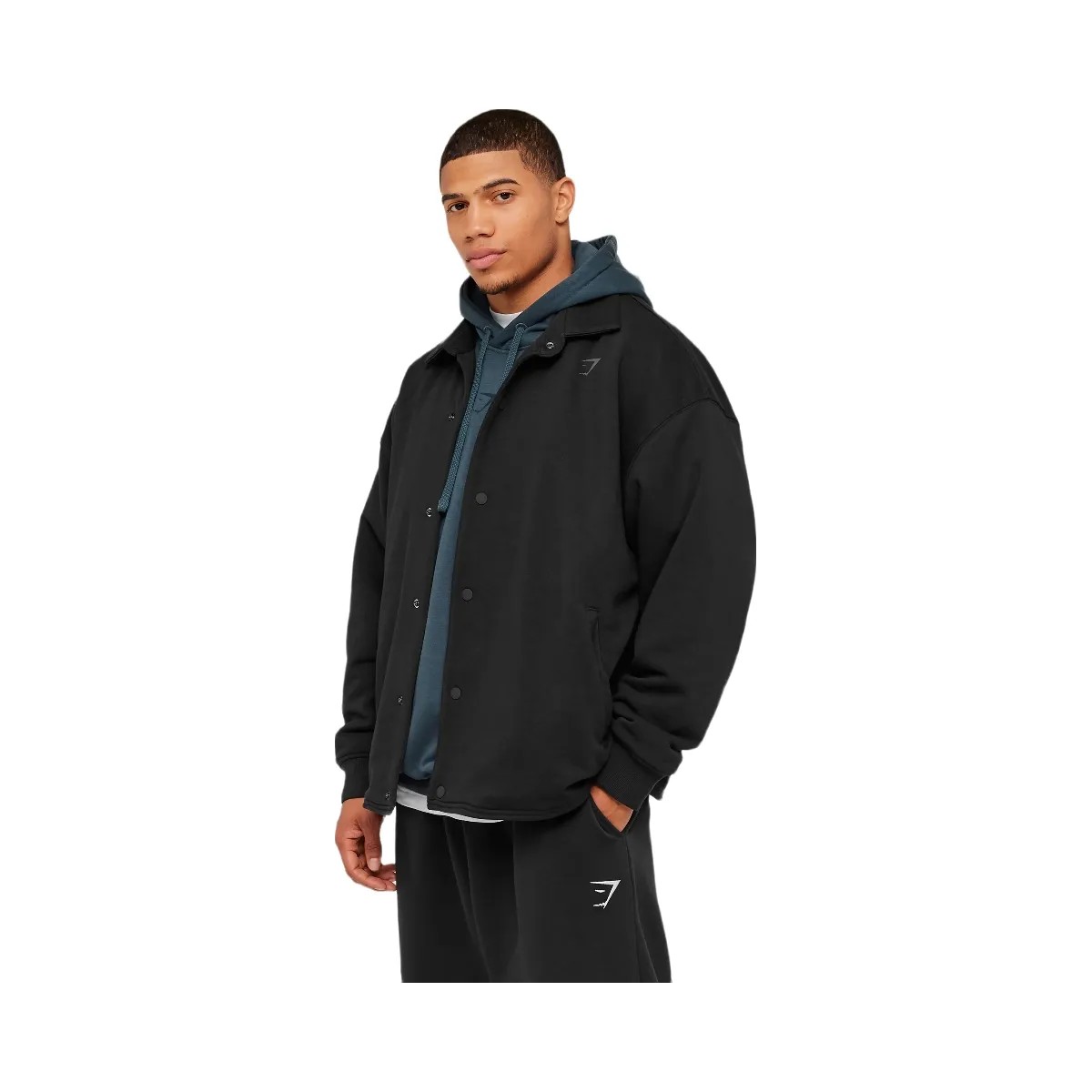 Gymshark Power Coach Jacket "GS Black GS Asphalt Grey" - HypeFly India View 3