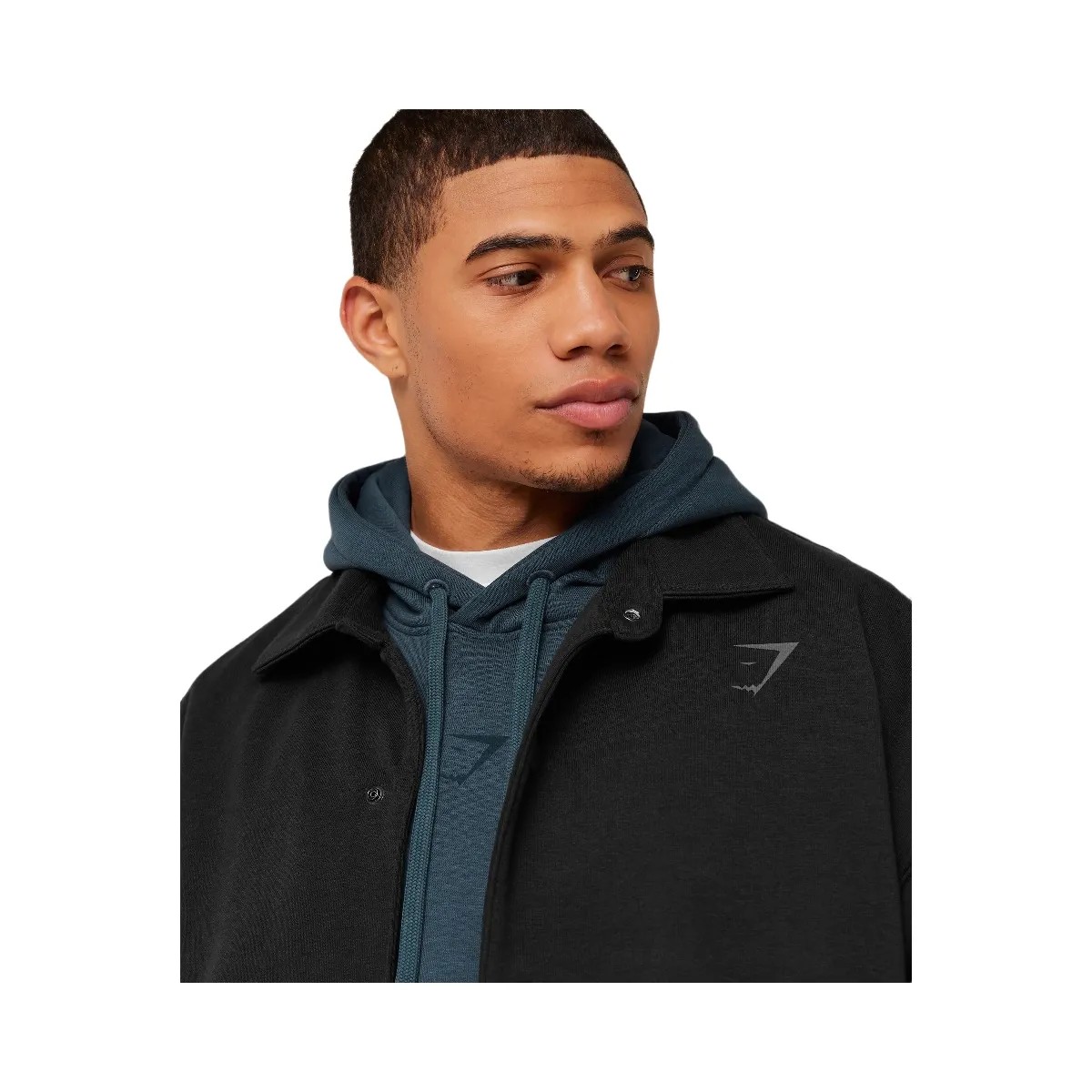 Gymshark Power Coach Jacket "GS Black GS Asphalt Grey" - HypeFly India View 4