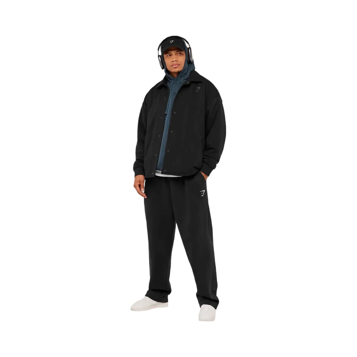 Gymshark Power Coach Jacket "GS Black GS Asphalt Grey" - HypeFly India View 6