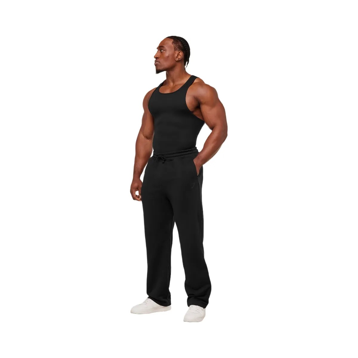 Gymshark Power Straight Leg Pants "GS Black GS Asphalt Grey" - HypeFly India View 4