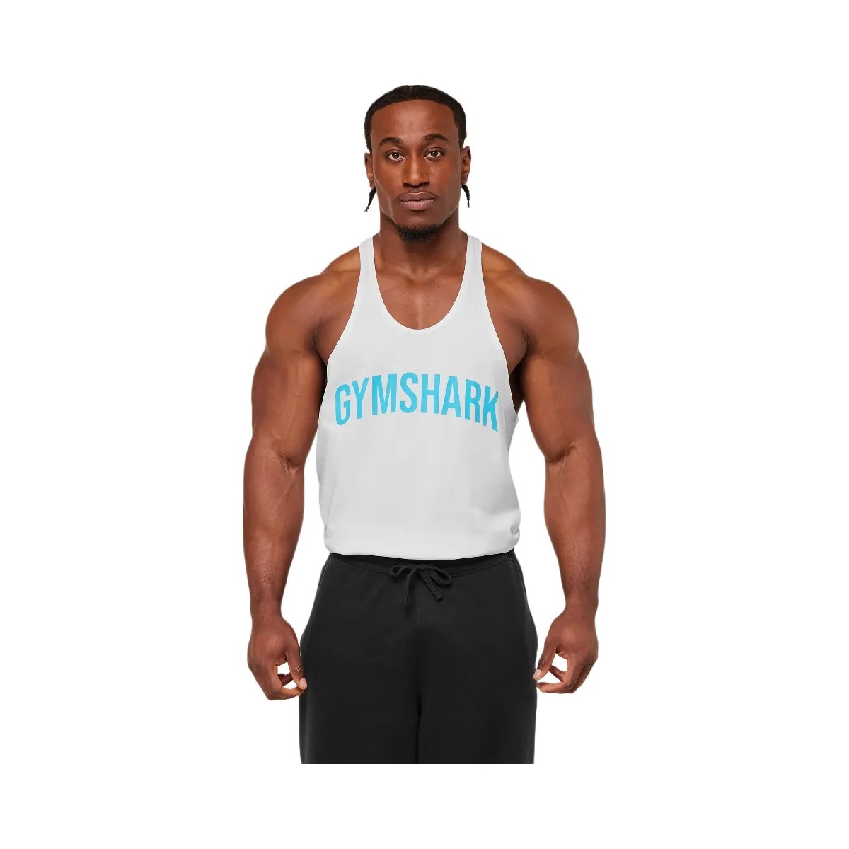 Gymshark Power Stringer "GS White GS Brand Blue" - HypeFly India View 1