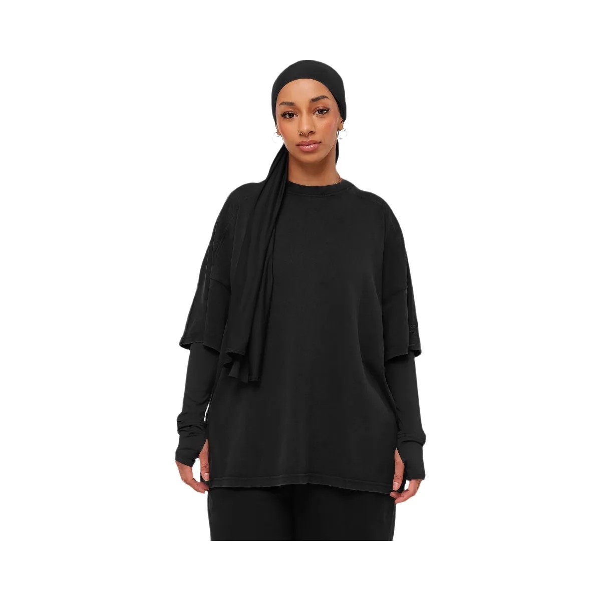Gymshark Pump Cover Structured Fleece Top "Black Wash" - HypeFly India View 1