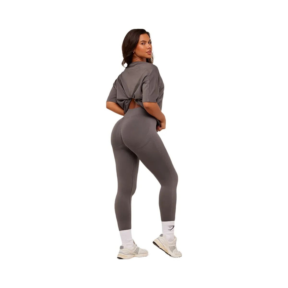 Gymshark Pump Cover Structured Fleece Top "GS Cool Brown WASH" - HypeFly India View 5