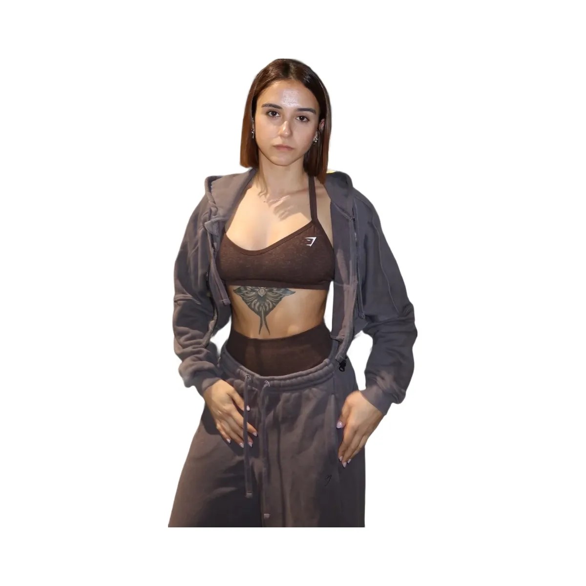 Gymshark Pump Straight Leg Pants "GS Cool Brown WASH" - HypeFly India View 5