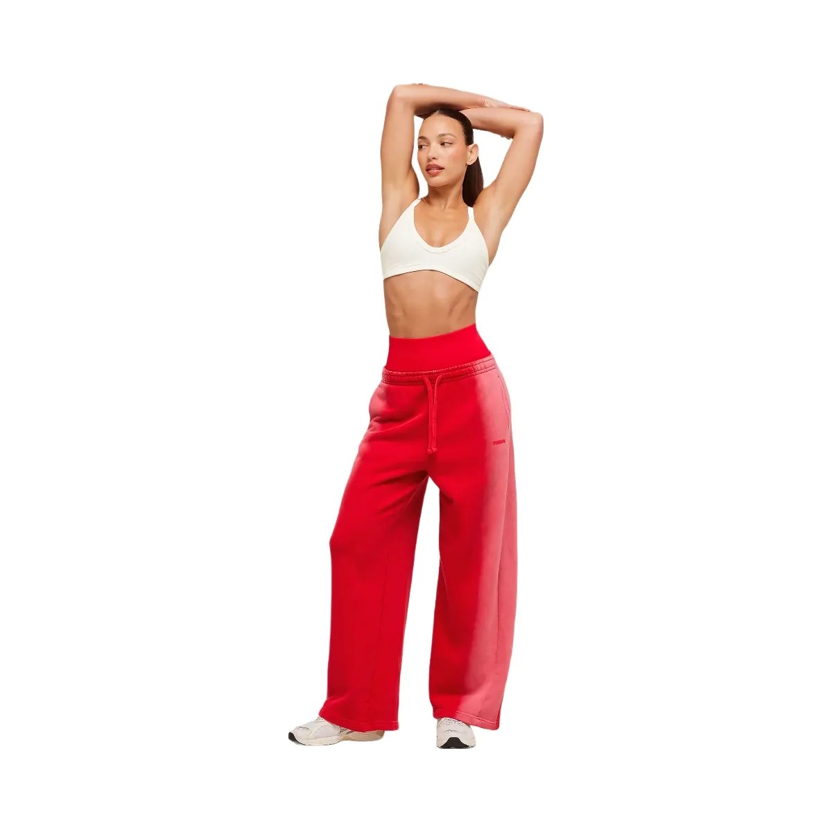 Gymshark Pump Washed Straight Leg Joggers "Carmine Red Soft White" - HypeFly India View 4