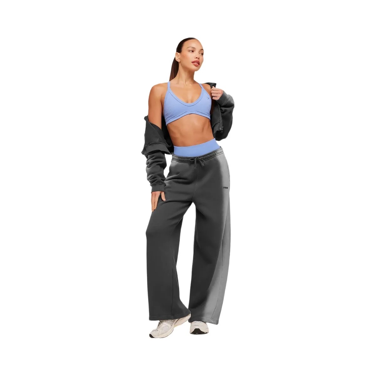 Gymshark Pump Washed Zip Through Hoodie "Onyx Grey Stratus Grey" - HypeFly India View 4
