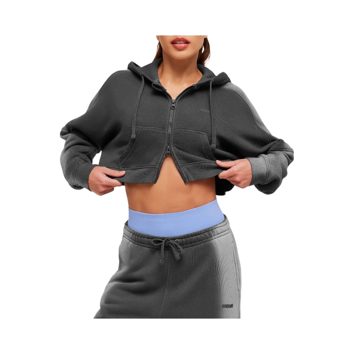 Gymshark Pump Washed Zip Through Hoodie "Onyx Grey Stratus Grey" - HypeFly India View 5